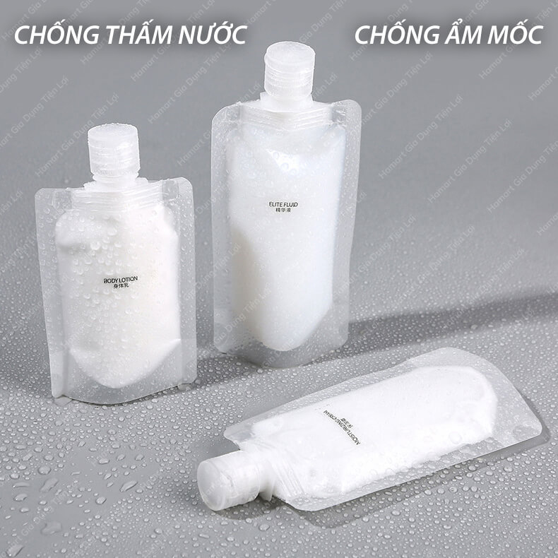 Túi Chiết Mỹ Phẩm Du Lịch Chiết Dầu Gội Sữa Tắm PET Nắp Kín Chống Rò Rỉ Tái Sử Dụng Tiện Lợi
