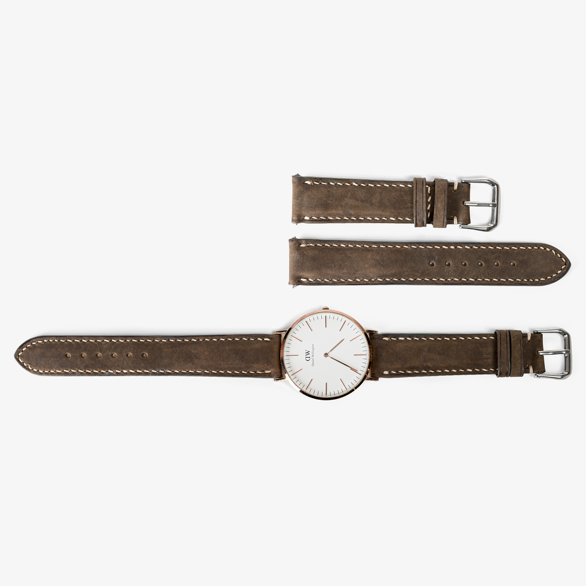 Dây đồng hồ da bò Vintage Bụi Leather D111 - Da thật khâu tay thủ công cao cấp - Bảo hành 12 tháng