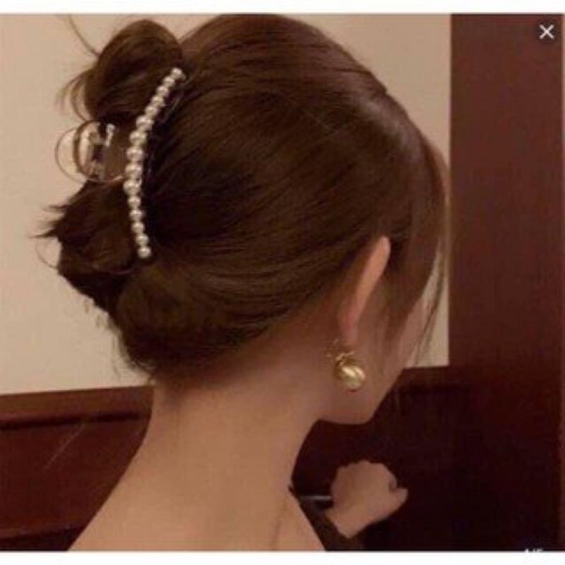 Sét 5 món cột ,kẹp tóc ngọc trai siêu sang chảnh kèm túi zip ,phụ kiện tóc làm đẹp cho các bạn gái