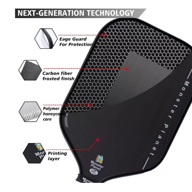 Free ship Vợt Pickleball Mars Monster Planet Mặt Nhám Carbon Đánh Bao Ngon