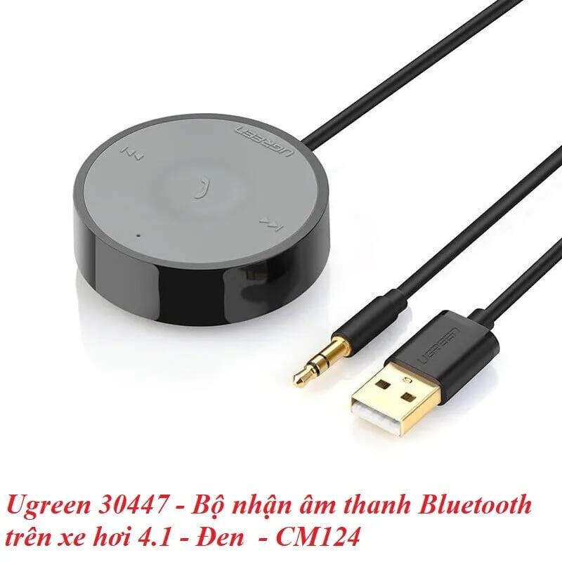 Ugreen UG30447CM124TK BT 4.1 màu Đen Thiết bị nhận âm thanh Bluetooth trên xe hơi chuẩn 3.5mm - HÀNG CHÍNH HÃNG