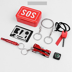  Bộ dụng cụ sinh tồn SOS hộp đỏ - Hàng chính hãng 