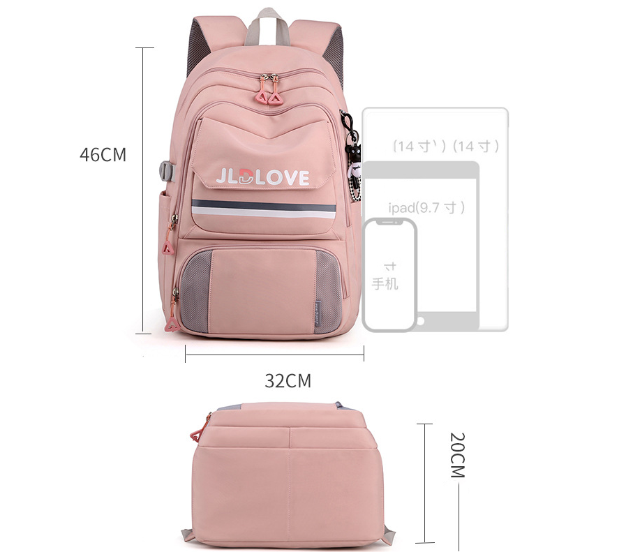 Balo nữ sinh đi học không thấm nước cao cấp phong cách hàn quốc 15.6"