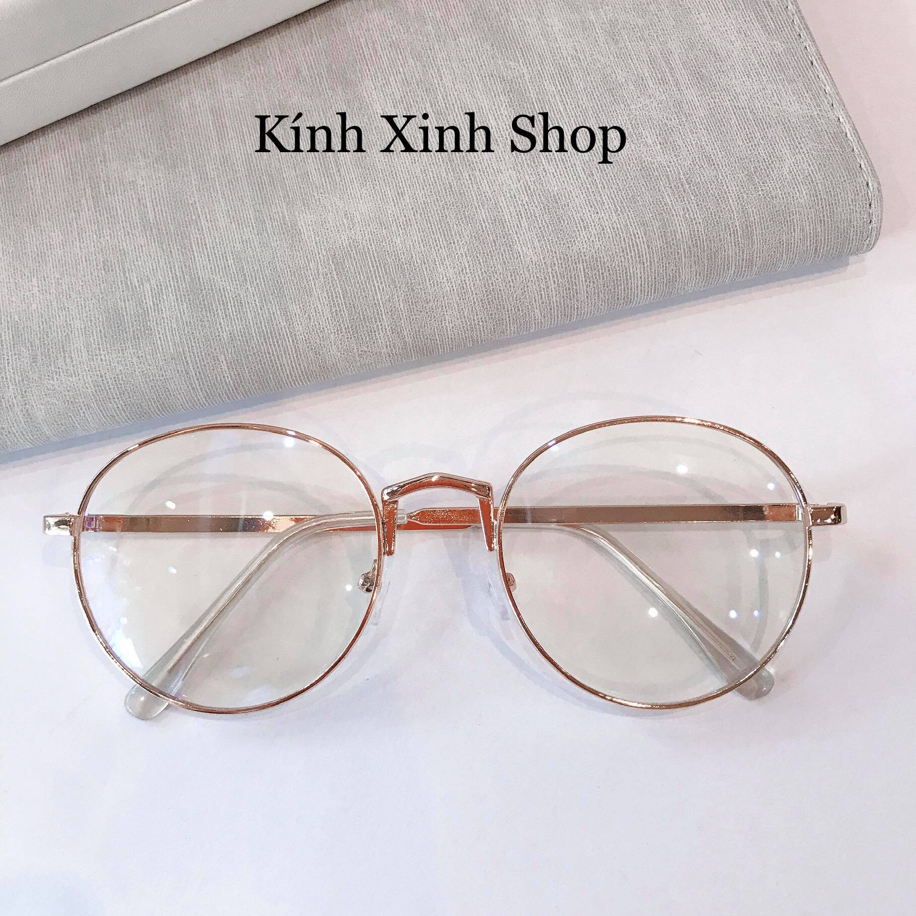 Kính Giả Cận Chống Ánh Sáng Xanh, Chống Mỏi Mắt, Gọng Kính Cận Nam Nữ Mắt Tròn Không Độ Hàn Quốc