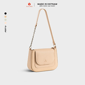 Túi Yuumy (Thời trang nữ nắp gập bo viền tối giản size 22-  Túi đeo vai da Seasand YN342)