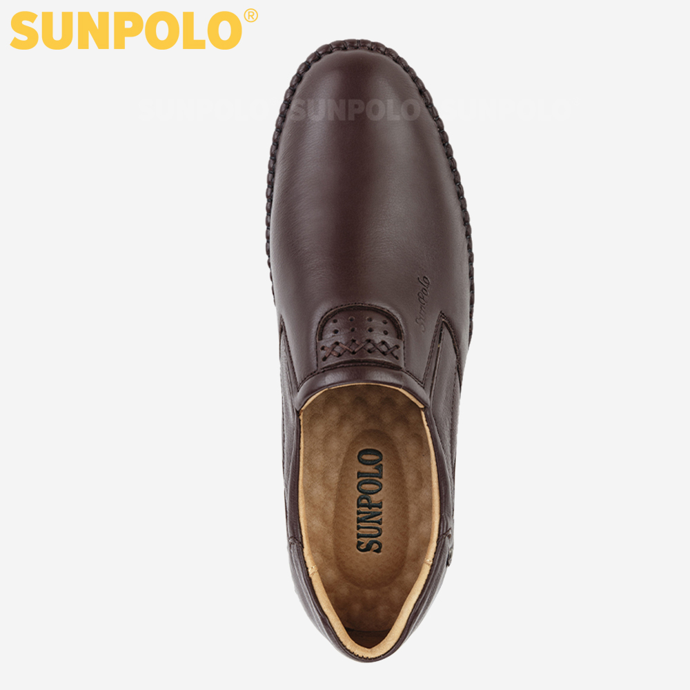 Giày Nam, Giày Mọi Da Bò Cao Cấp SUNPOLO MOI027 (Đen, Nâu)