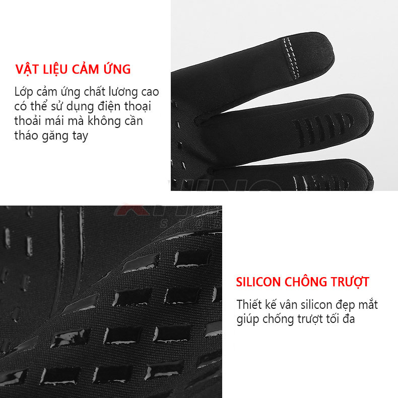 Găng tay giữ ấm mùa đông chống gió, kháng nước mưa eXtreme GT2302 Bao tay thể thao cảm ứng điện thoại, găng tay đi xe máy, xe đạp lót nỉ cho nam nữ, bảo hộ đi phượt