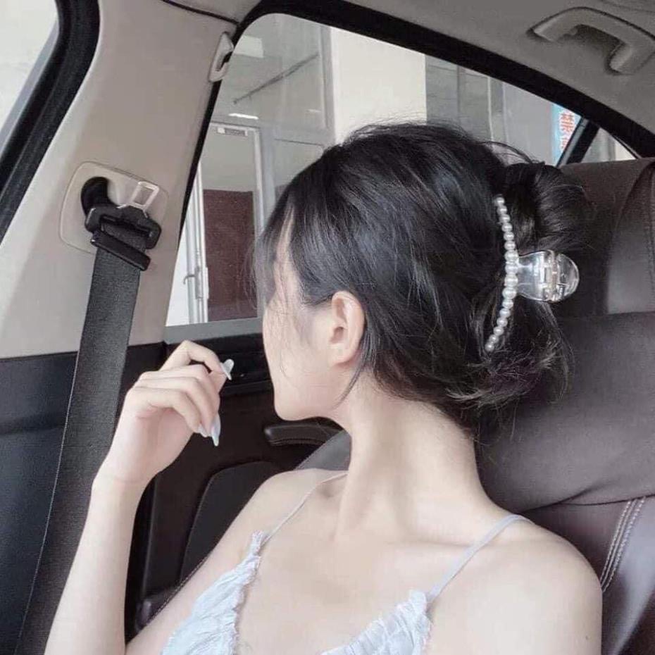 Sét 5 món cột ,kẹp tóc ngọc trai siêu sang chảnh kèm túi zip ,phụ kiện tóc làm đẹp cho các bạn gái