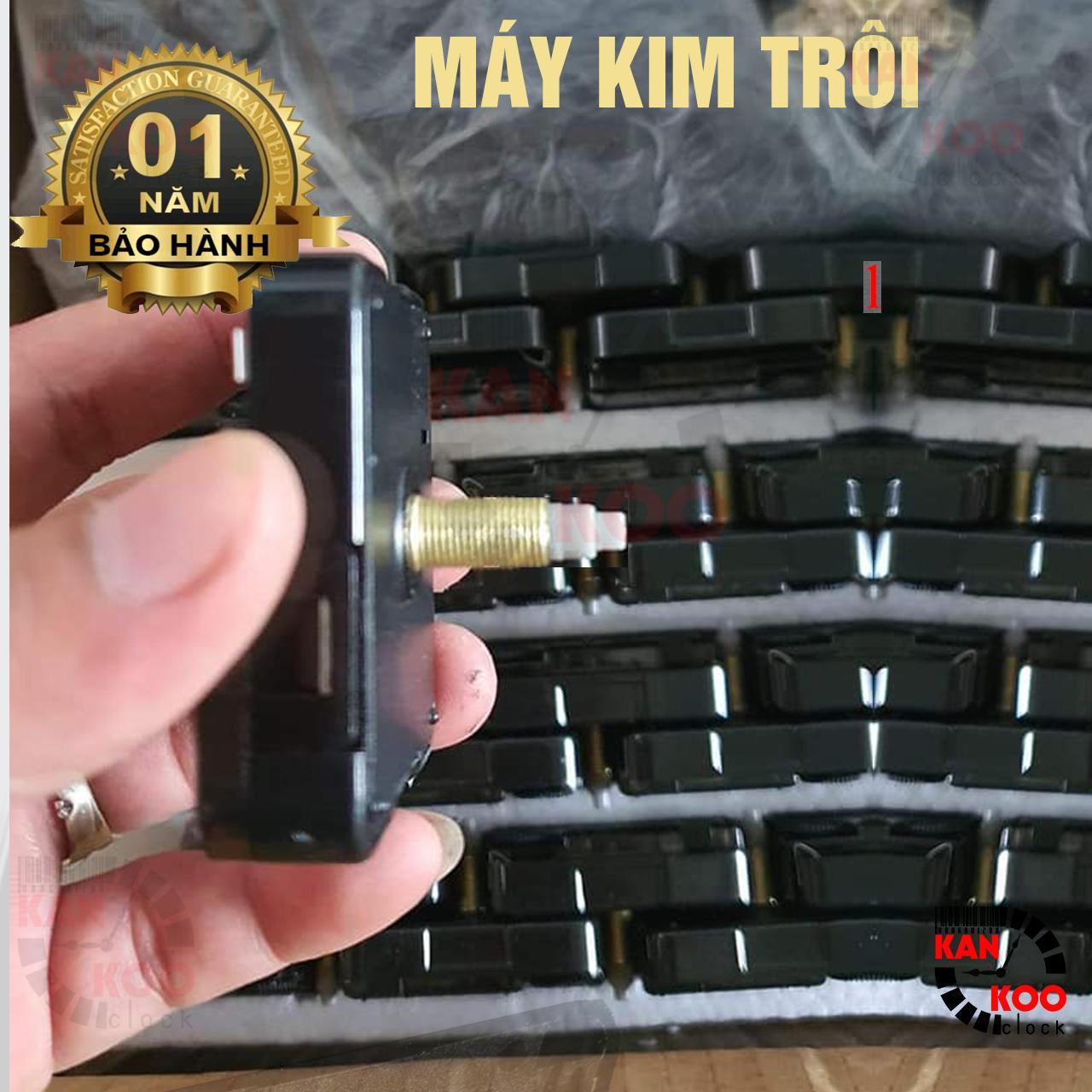 Máy đồng hồ treo tường (KIM TRÔI)- Silent Quartz hiệu 6168s trục đồng dài 15mm (cốt cao 22mm) bảo hành 12 tháng