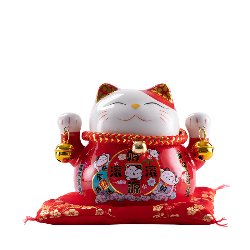 Mèo Thần Tài, Mèo May Mắn Để Bàn Làm Việc, Cửa Hàng Chiêu Tài Lộc Kèm Hộp Đựng Đẹp
