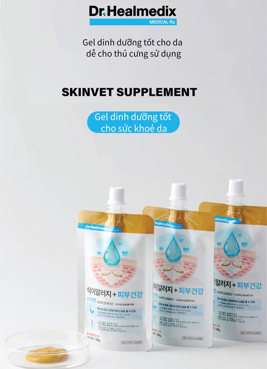 100g Gel dinh dưỡng Dr.Healmedix Skinvet Supplement tốt cho sức khỏe da ,tăng miễn dịch,chống dị ứng