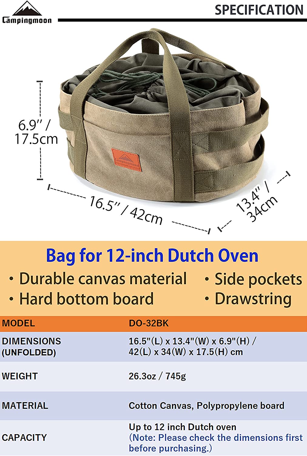 Túi đựng đồ cắm trại, dã ngoại Campingmoon DO-32-BK