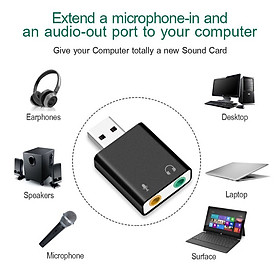 Sound card âm thanh USB 7.1 CH cho máy tính PC - Hàng Nhập Khẩu