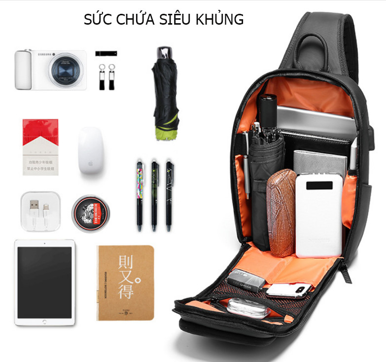 Túi đeo ngực,đeo chéo phong cách châu âu đã tích hợp công nghệ 4.0