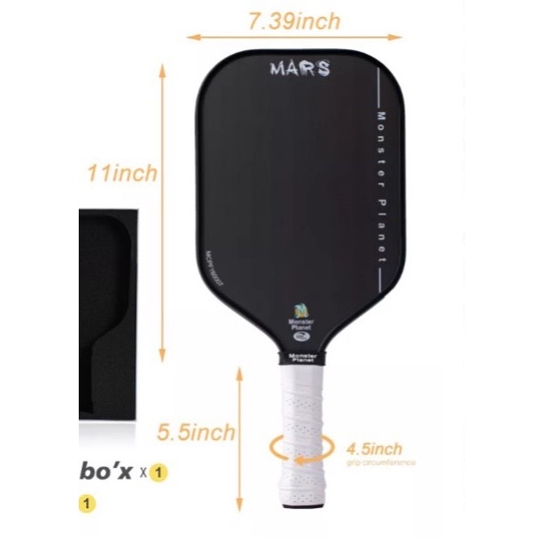 Free ship Vợt Pickleball Mars Monster Planet Mặt Nhám Carbon Đánh Bao Ngon