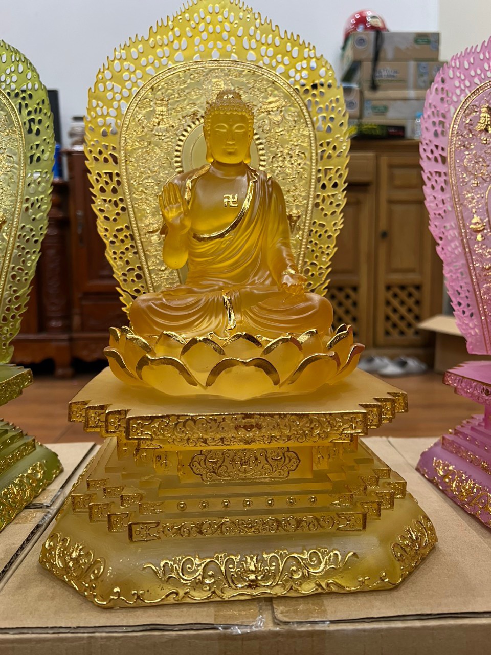 BỘ 7 VỊ DƯỢC SƯ ĐÁ LƯU LY ĐẦY ĐỦ CÁC MÀU TRƯNG BÀY HOẶC LÀM QUÀ TẶNG NGƯỜI THÂN