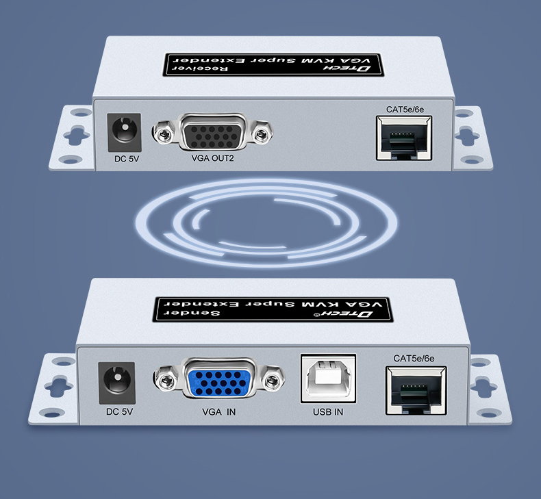 Bộ chuyển đổi vga sang lan 60M (điều khiển chuột USB) DTECH DT-7044D - Hàng Chính Hãng