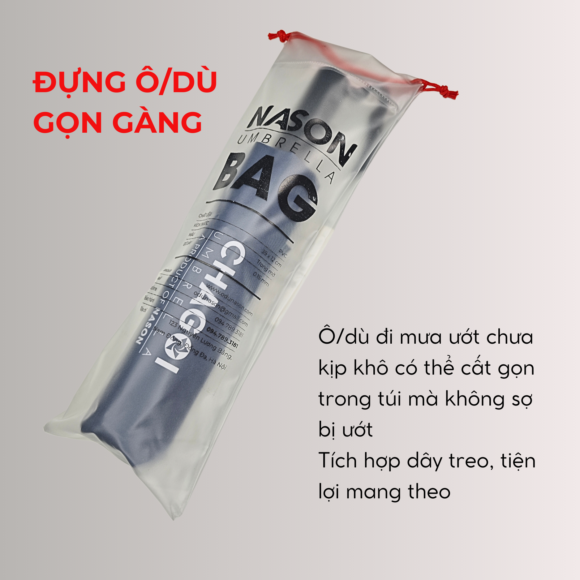 Túi đựng ô NASON BAG di động đa năng chống thấm nước