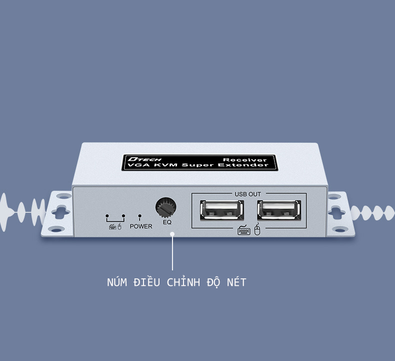 Bộ chuyển đổi vga sang lan 60M (điều khiển chuột USB) DTECH DT-7044D - Hàng Chính Hãng