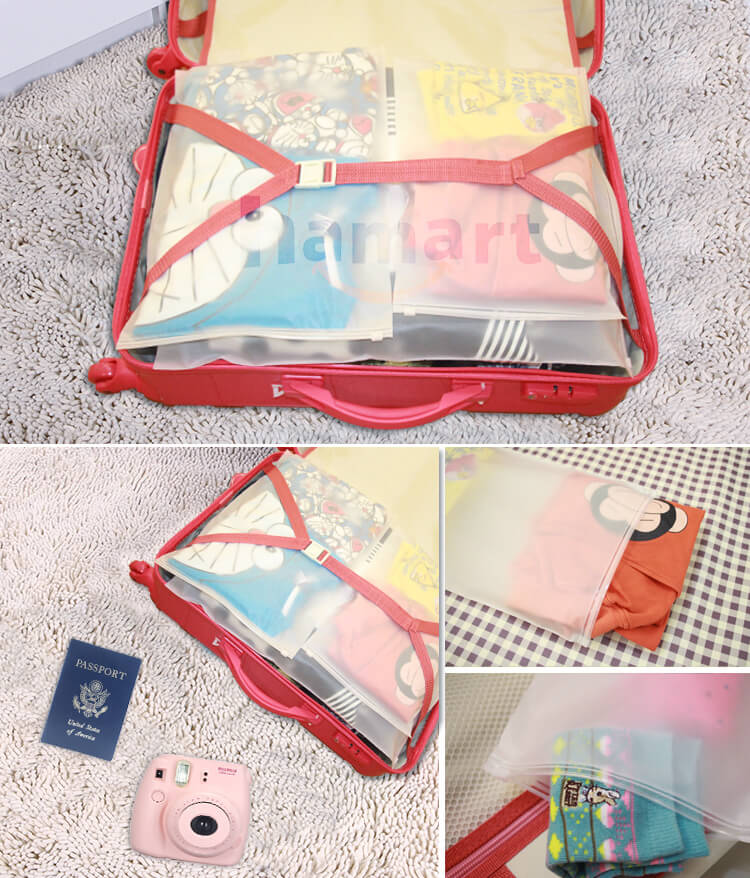 Túi Zip Đựng Quần Áo Mỹ Phẩm Đồ Lót Du Lịch Ziplock Mờ Lưu Trữ Đồ Khoá Kín Chống Thấm Tiện Lợi