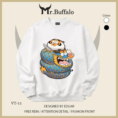 Áo Sweater Hổ béo ngây thơ và rồng cute Mr.Buffalo