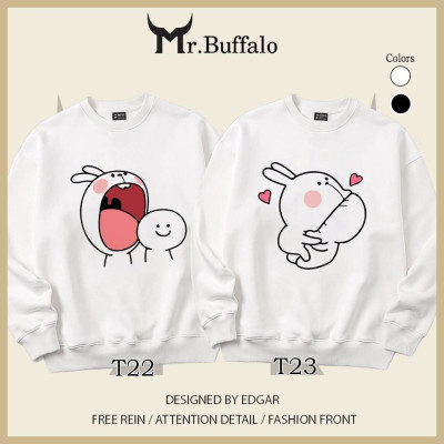 Áo Sweater cặp đôi thỏ trắng dễ thương Mr.Buffalo