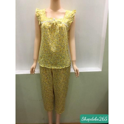Đồ bộ nữ, đồ ngủ mặc nhà lửng 9 tấc BL 52 vải lụa mango cao cấp mặc mát họa tiết dễ thương size đại 58-65kg.