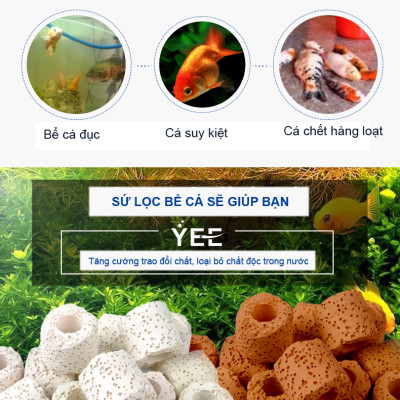 Sứ Lọc Hồ Cá 4.5/5KG vật liệu lọc nước bể cá cảnh, hồ thủy sinh cao cấp 