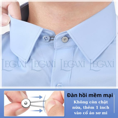 Nút Nới Rộng Cổ Áo Kim Loại, Mở Rộng Cổ Áo Sơ Mi, Nút Điều Chỉnh Nút Áo Cho Nam Nữ Lò Xo Legaxi