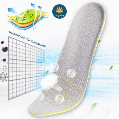 Lót giày thể thao EVA biết thở có rãnh chịu lực và gel chống thốn gót buybox BBPK26