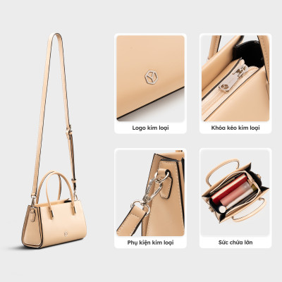 Túi Yuumy ( Thời trang nữ thiết kế tinh tế size 21- Túi đeo chéo da Smooth YN283 )