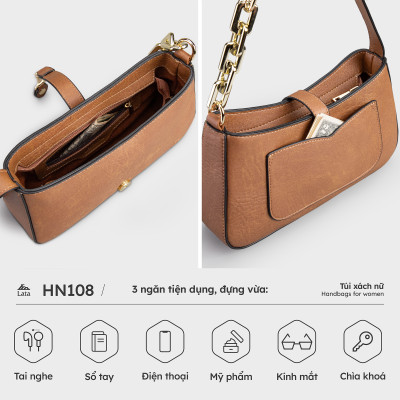 Túi Lata ( Thời trang nữ dự tiệc size 24- Túi đeo chéo da HN108 )