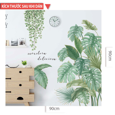 Sticker Giấy Dán Tường Decal Dán tường Mẫu Hoa Lá Cực Xinh ZH007