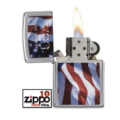 Bật lửa Zippo 24797 Quốc Kỳ Mỹ - Made in USA - Chính Hãng 100%