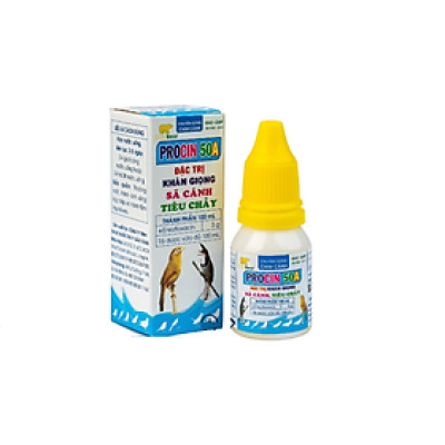 1 lọ Procin 50A trị khàn giọng, sã cánh, tiêu chảy cho chim cảnh, vẹt