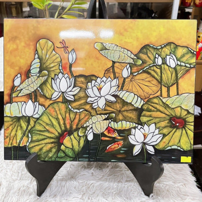 Tranh Sơn Mài - HOA SEN | Size 30x40 cm | Tinh Hoa Nghệ Thuật Việt – Thanh Tịnh và Trang Nhã