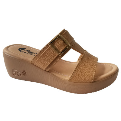 Dép Đế Xuồng Nữ BIGBEN Da Bò Thật Cao 5 Phân DX56