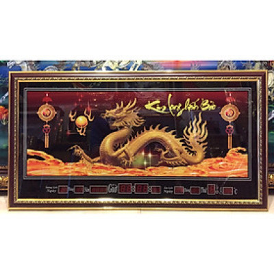 Tranh đồng hồ lịch , Kim long hiến bảo - MS307