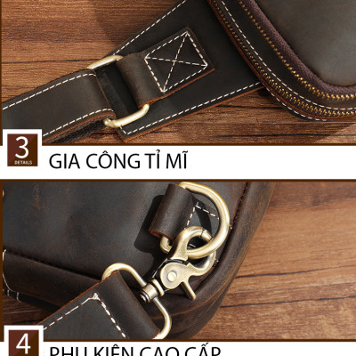 Túi đeo chéo nam DA BÒ THẬT – BEE GEE DCN9345