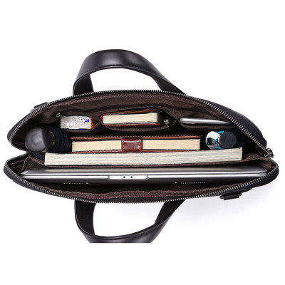 Cặp công sở nam da bò cao cấp BHM392 Mỏng gọn, bền bỉ vừa laptop 14inch