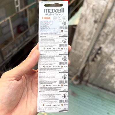 10 Viên Pin Maxell LR44 AG13 L1154 Cúc Áo 1,5V Nhật Bản