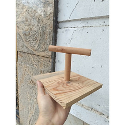 1 cầu đứng gỗ thường CD03 (mini) dùng cho vẹt đứng chơi (thanh ngang 15cm, cao 13cm) chưa kèm xích chân