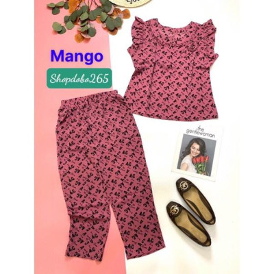 Đồ bộ nữ,đồ ngủ mặc nhà lửng 9 tấc vải lụa mango cao cấp BL 16 họa tiết siêu cưng size 47-60kg.