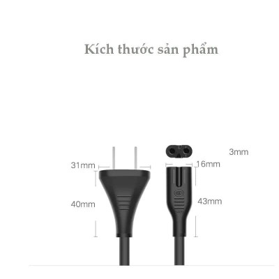 Ugreen UG40312CD159TK 1m dây nguồn số 8 dùng cho adapter sạc laptop - HÀNG CHÍNH HÃNG