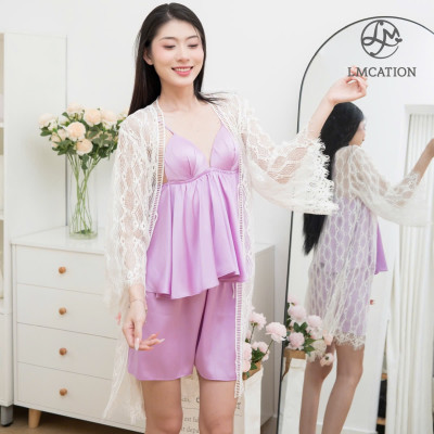Bộ đồ mặc nhà LMcation - Áo dây mặc nhà & Quần đùi mặc nhà LMcation Lavender - Màu Tím