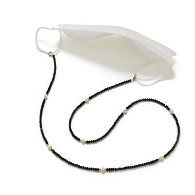 Phụ kiện kính chuỗi đeo mặt nạ đeo khẩu trang dây chuyền đeo kính râm kính cận cườm đen nổi bật