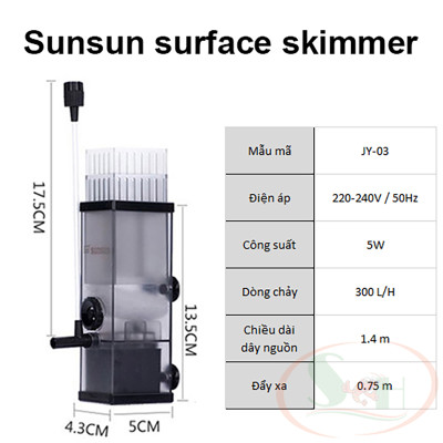 Lọc váng Sunsun Mini Surface Skimmer YF JY 01 / 02 / 03 hút váng dầu bể thủy sinh cá tép cảnh