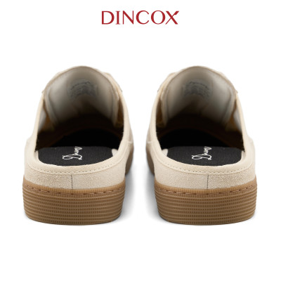 Giày Sục Đạp Gót Mules Vải Sneaker Unisex Nam Nữ DINCOX DC37 Lazy Mule Beige