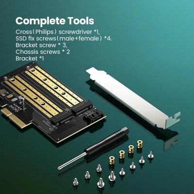 Ugreen UG70504cm302TK Card chuyển Pci-e sang M.2 NVME - M.2 SATA ( NGFF ) - HÀNG CHÍNH HÃNG