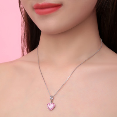 Charm Pha Lê Swarovski Trái Tim Màu Hồng Đính Đá Lấp Lánh